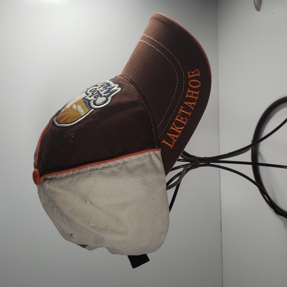 Cabo Wabo Cantina Lake Tahoe Dad Hat Cap 6 Panel Brown & Beige w/ Orange Piping - Picture 2 of 7